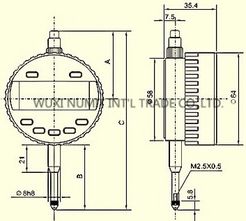 Metric Digital Indicator Gauge/Dial Indicator gage for sale/Balanced Dial Indicator